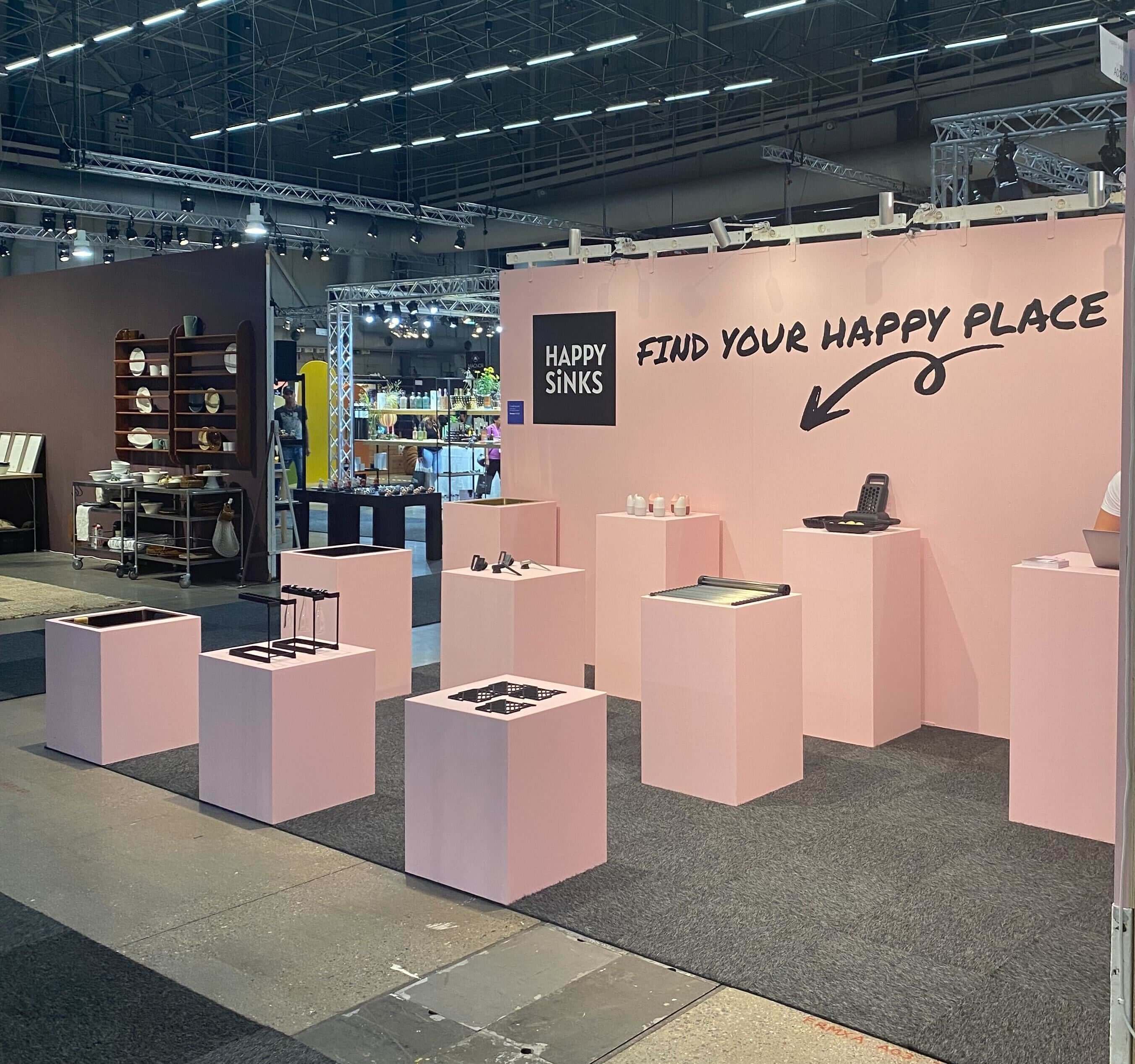Happy Sinks booth display at Formex 2023 Nordic interior design fair in Stockholm