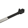 Stainless steel over sink rack with sleek silicone end for kitchen efficiency.